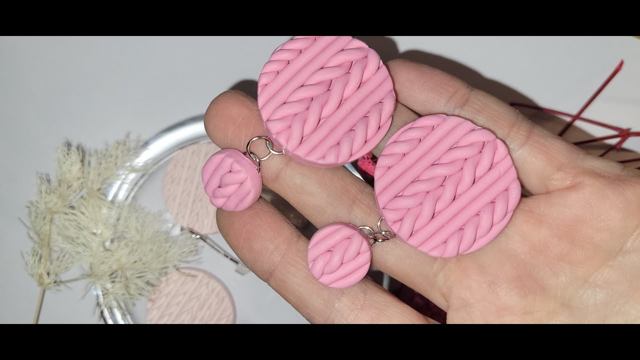 DIY: Knitted polymer clay earrings, winter wibes