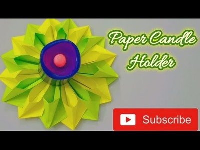 DIY Paper Candle (Diya) Holder • Diwali special craft • Easy paper craft • Paper Candle Holder Craft