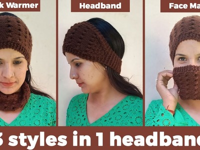 Easy Knitting 3 in 1 headband.neck warmer.face mask