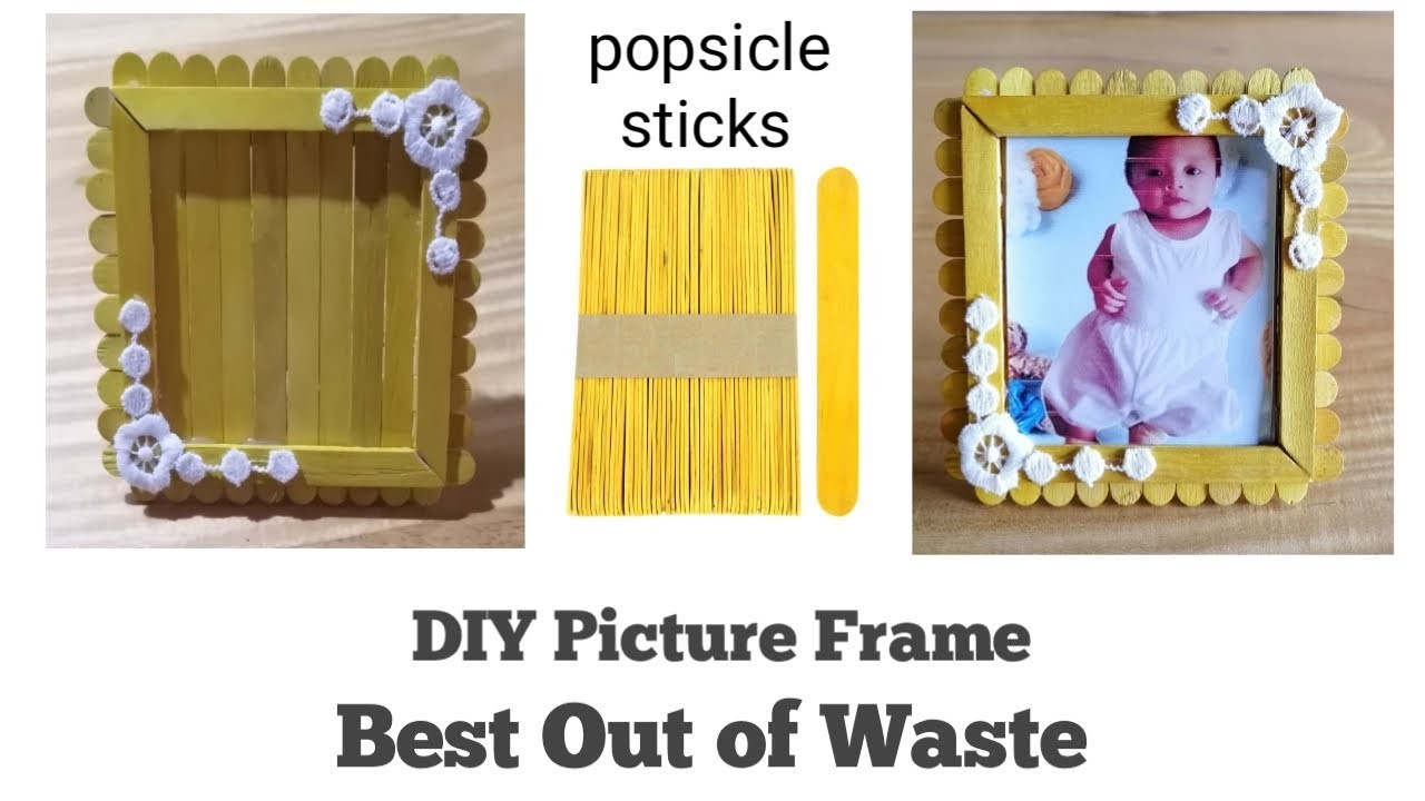 Easy Photo Frame. Popsicle Stick Craft.DIY Photo Frame. Best Out of Waste