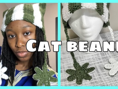 Flower ear Cat Beanie (Crochet tutorial)