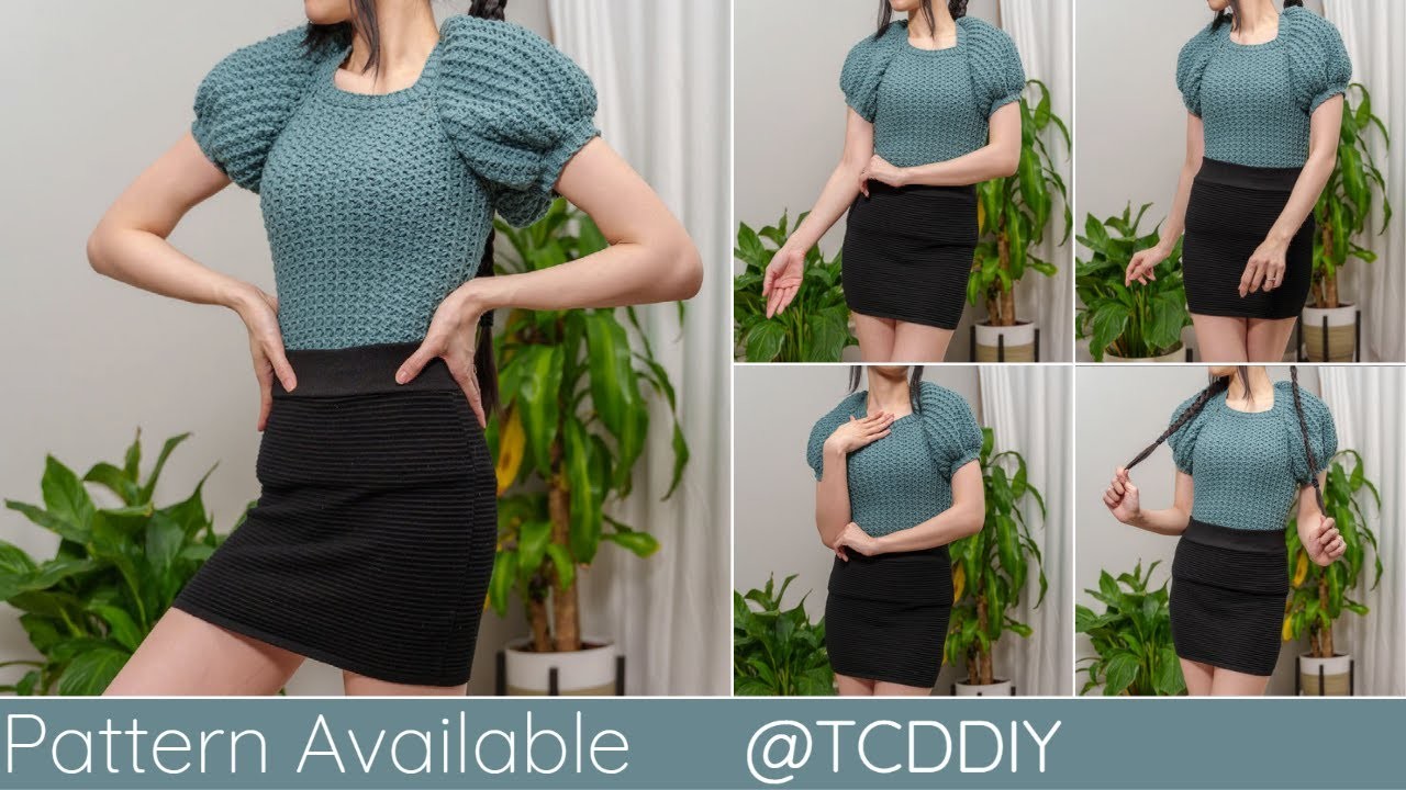 How to Crochet a Puff Sleeve Top | Pattern & Tutorial DIY