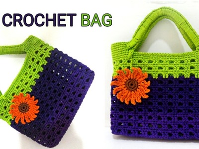 How to Crochet Bag | East Tutorial | crochet easy mesh bag