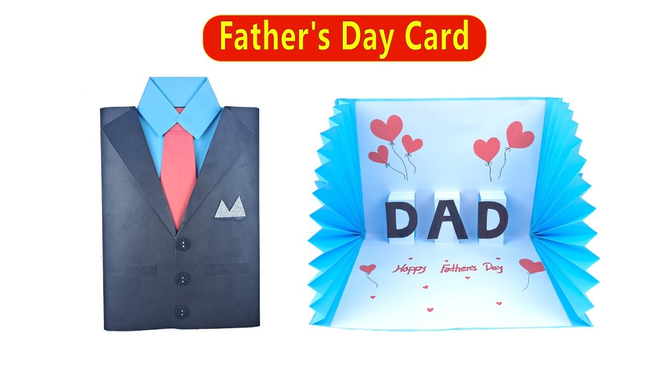 How to Make Fathers Day Card.DIY Fathers Card.Easy Paper Crafts