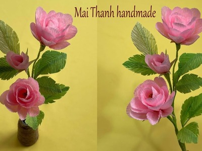 How To Make Rose Paper Flower.  Paper Flower. Paper Flower With Joyce