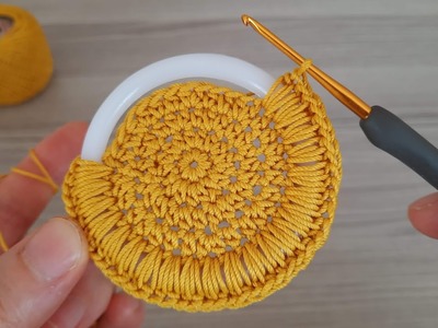 INCREDIBLE CROCHET IDEA???? How to knit the crochet basket from super easy plastic ring?