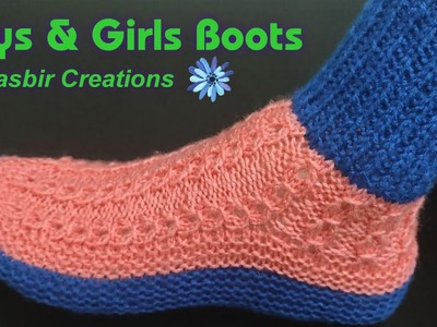 Knitting Woolen Boots | Socks for Girls & Boys (Hindi) Jasbir Creations