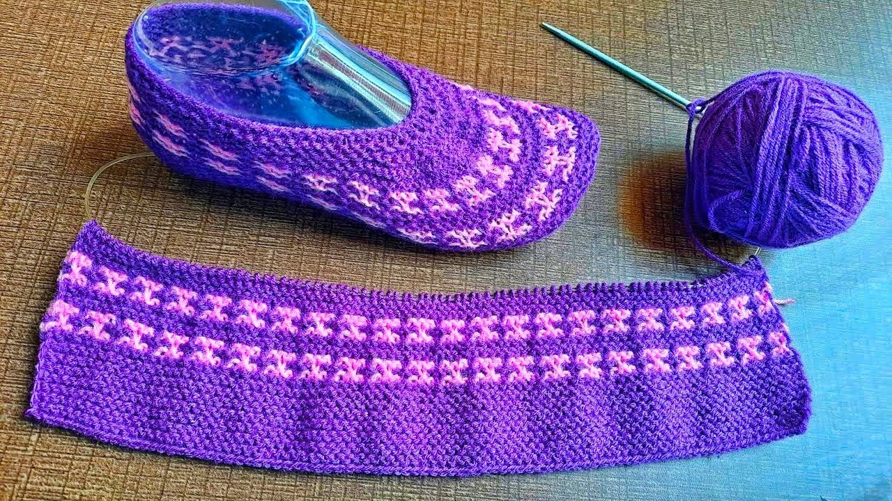Ladies Woolen Socks | Socks design| Woolen Socks knitting design| woolen socks juti | Punjabi Jutti