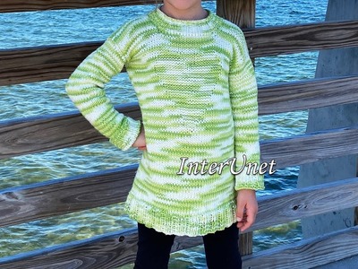 Long-Sleeve Sweater Knitting Pattern - Learn How to Knit a Sweater for a Girl