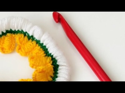 ????????Plastic crochet flower making????