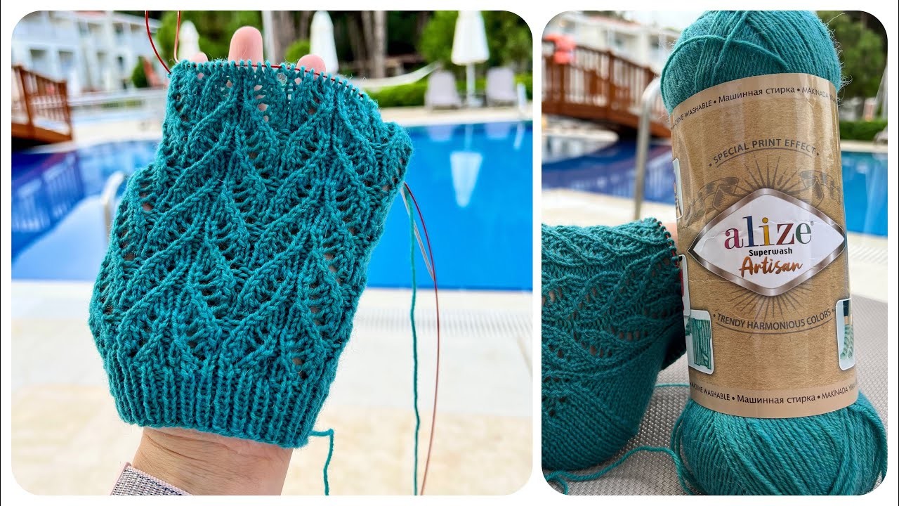 Шикарный ажурный УЗОР спицами. Вязание спицами для начинающих. knitting pattern