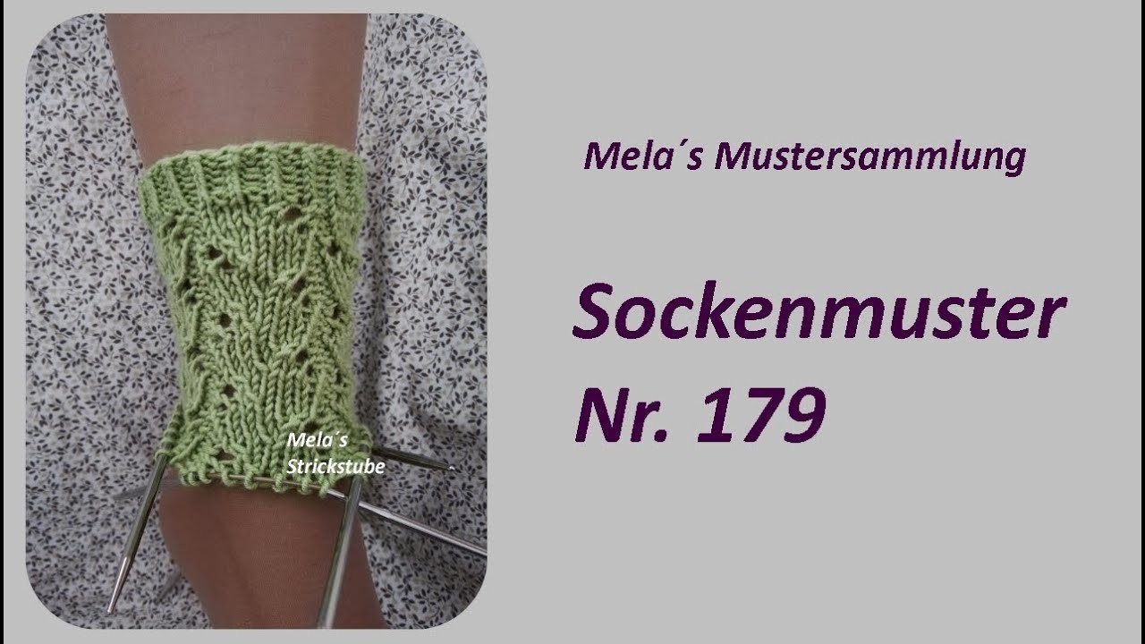 Sockenmuster Nr. 179 - Strickmuster in Runden stricken. Socks knitting pattern