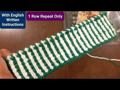 Two Color Knitting Border tutorial | Simple & Easy 1 Row Repeat Border | With Written Instructions