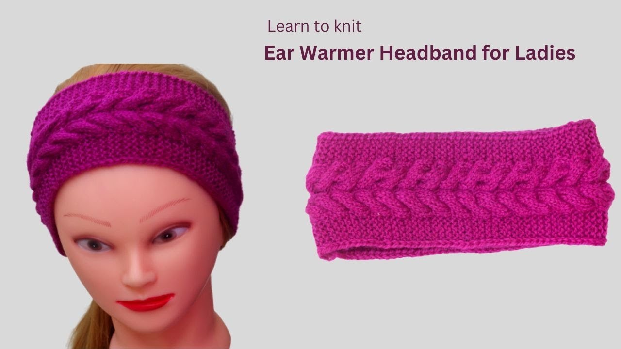 Woolen headband knitting pattern | ear warmer knitting design.