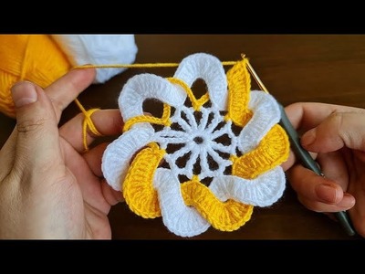 Wow!. ???? Amazing!.  Super Easy Crochet Knitting Flower  Motif - Tığ İşi Şahane Motif Örgü. 