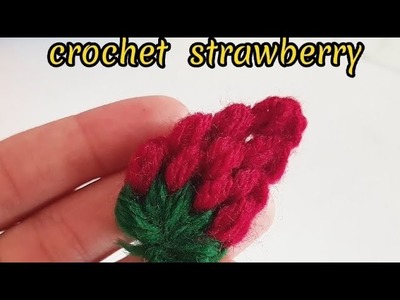 Wow!????crochet strawberry  key chain????very easy knit strawberry  keychain making#knitting#hobby#crochet
