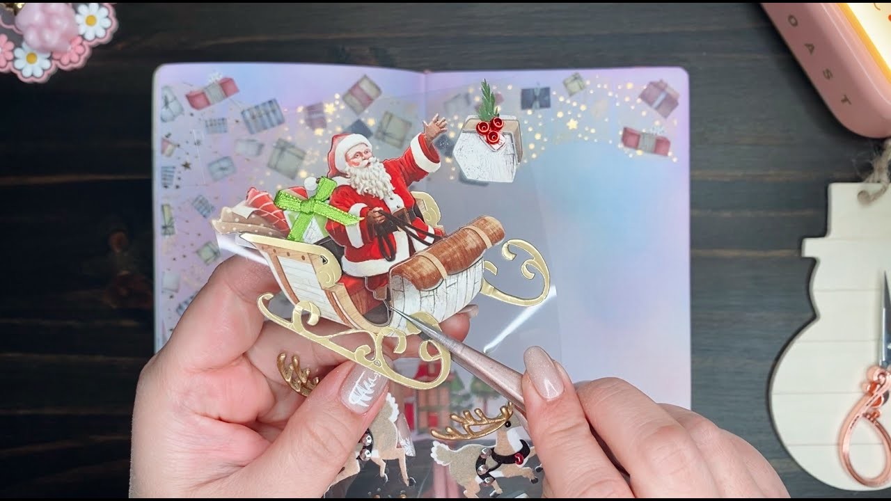 ASMR | Santa Is Coming Theme ???? | Scrapbook Journal With Me | No Music