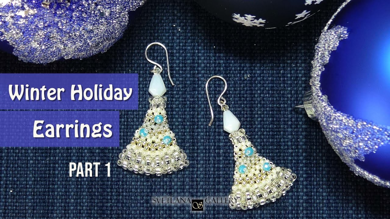 Beading Tutorial | Winter Holiday Tree Earrings | Part 1