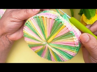 Beautiful crochet basket using CD as a base | Very useful crochet from old CD