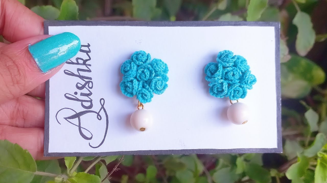 Beautiful Crochet Rose Bead Earrings | Easy Step by Step Tutorial | How to make in JUST 10 MINS