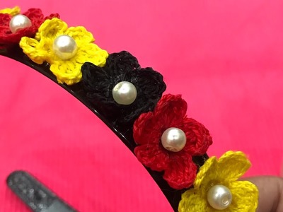 Beautiful flower crochet hair catch,handmade flower,#hairaccessories