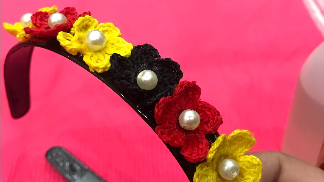 Beautiful flower crochet hair catch,handmade flower,#hairaccessories