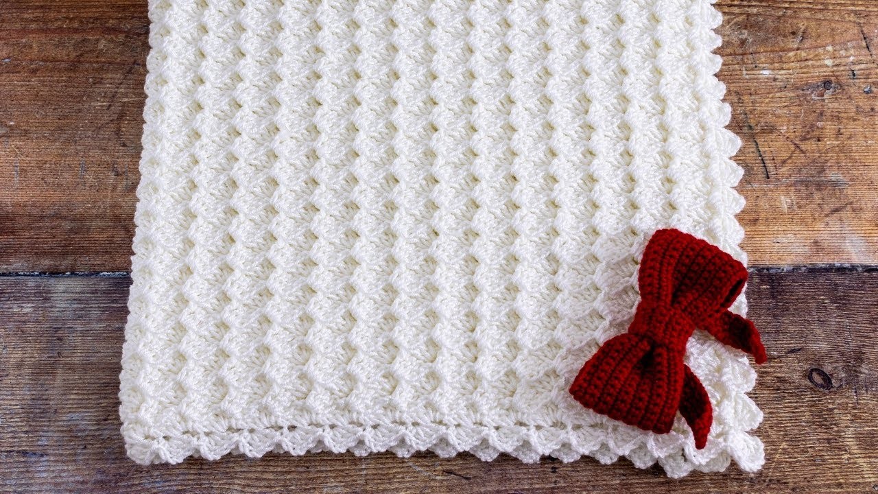 ???? BEAUTIFUL Shell Stitch Crochet Baby Blanket Pattern (1 Row Repeat Only!) ????