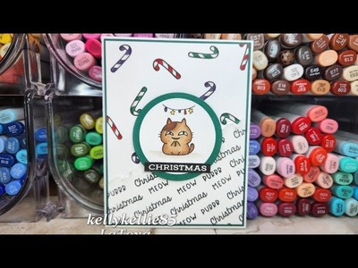 Christmas Cat Card #crafting #cardmaking #cat #satmornmakes #christmascard