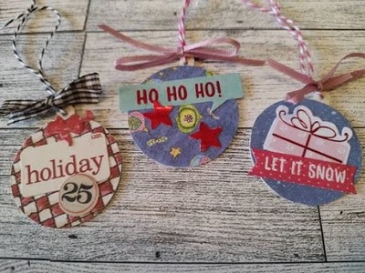 Christmas Ornament Tags, Christmas Ephemera, Journal Spots, To From Tags, #tagtuesday