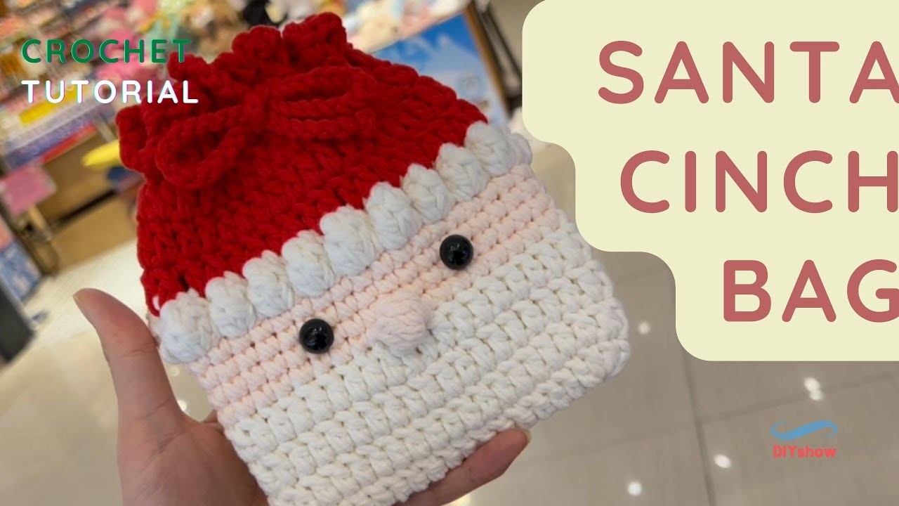 【Crochet Bag Tutorial】How to Crochet A Santa Drawstringbag | Children's Candy Handbag For Beginners