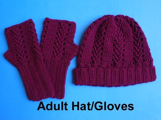 Crochet Hat Adult Medium Size.Adult Handmade Hat with Gloves (explain all sizes)