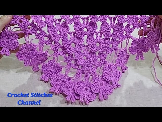 Crochet shawl butterfly stitch????butterfly border (easy tutorial)