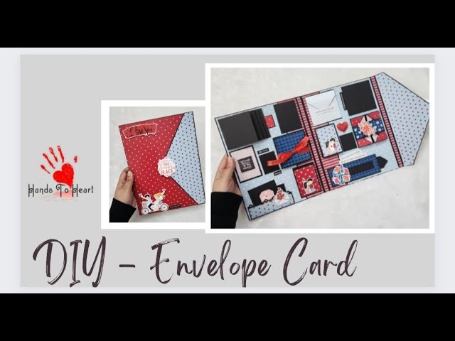 DIY - Envelope Card | Scrapbook | Waterfall card | squash Card | Napkin Fold Card | Learn to make