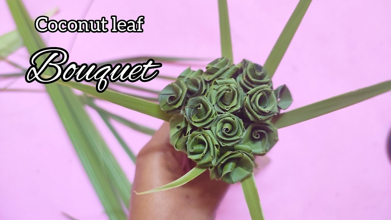 DIY Leaf Bouquet | DIY Gift Idea with Coconut Leaf | Handmade Gift Idea | DIY with Minnie