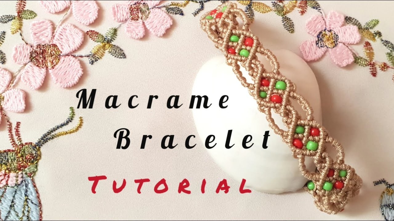 Diy macrame bracelet with beads. macrame tutorial for Beginners. pulseira de macramê