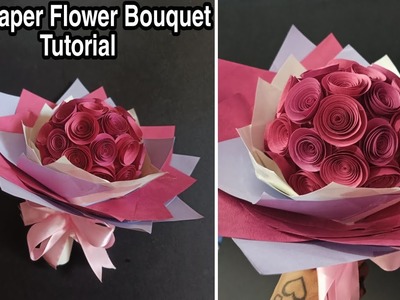 DIY Paper Flower Bouquet Tutorial|| Rose Day Gift Idea ||DIY paper Rose bouquet