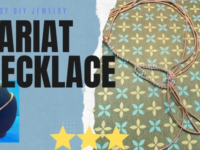 Easy DIY Jewelry: Lariat Necklace. Beaded Lariat Necklace. Crystal Lariat Necklace