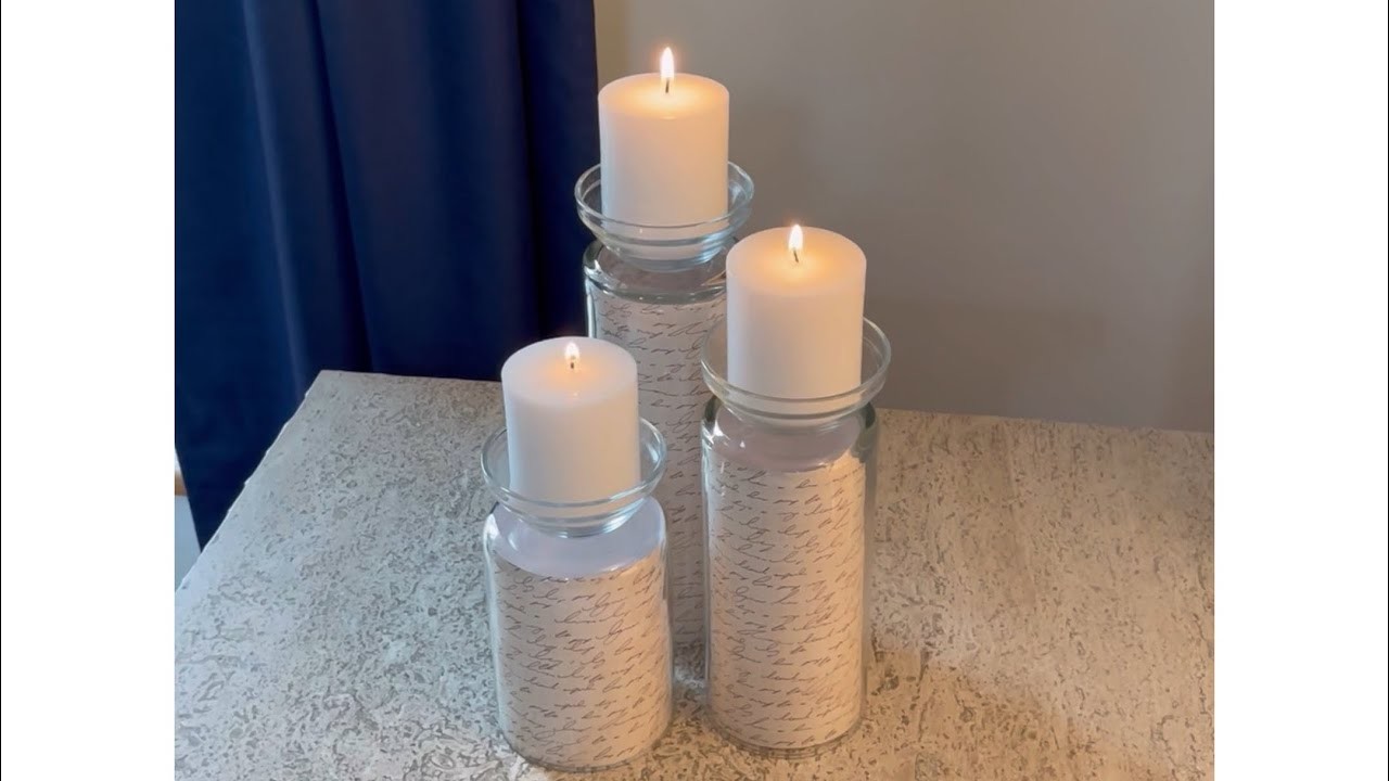 EASY diy pillar candle holders using dollar tree products