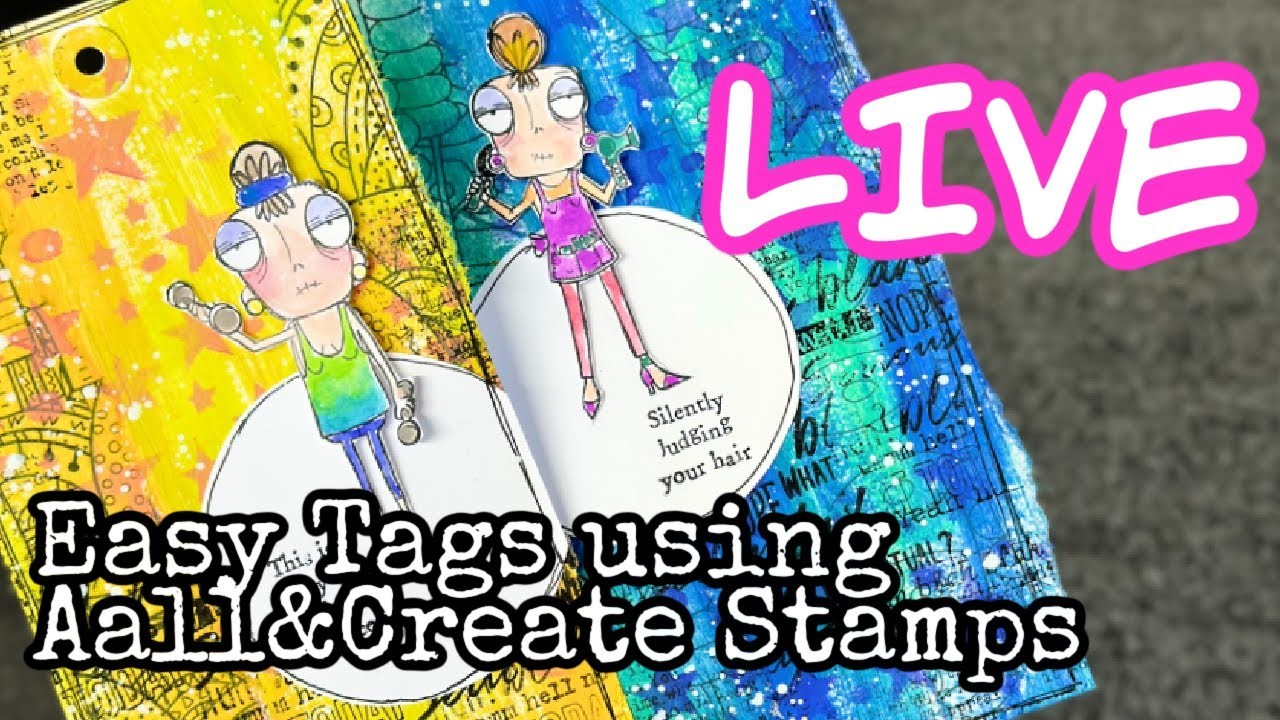 Easy Tags using Aall&Create Janet Klein Stamps!