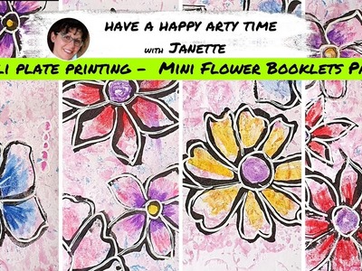 Gelli Plate Printing - Mini Flower Booklets Part 2 Making the Mini Booklets with Janette