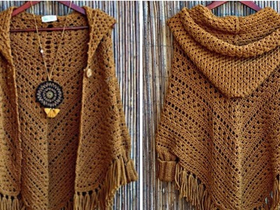 How to crochet a cardigan for beginners of any size, a crochet poncho, a crochet shawl