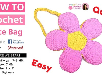 How To Crochet A Flower Bag - Quick And Easy Tutorial Pattern - Cute Flower Bag Crochet