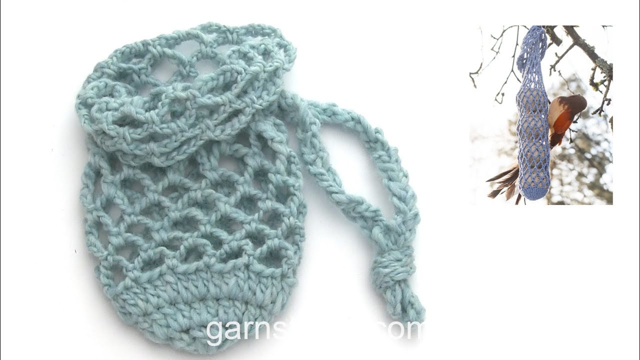 How to crochet a net for bird food