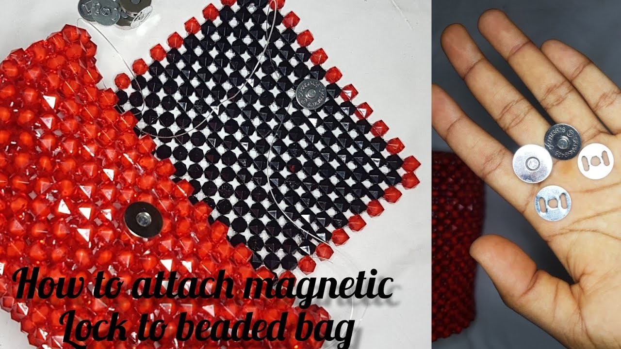 How to fix magnetic lock to beaded bag| how to lock a beaded bag simple and easy diy