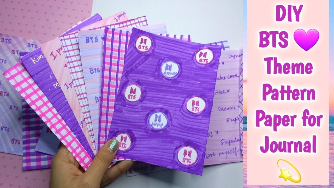 How to make Pattern paper for JOURNAL ???? DIY BTS  Pattern paper at Home #craftersworld #journal #diy