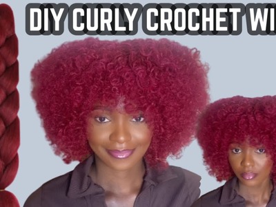 I’M SHOOK ???? CURLY CROCHET WIG USING BRAIDING HAIR FOR BEGINNERS #crochetwig #curlycrochetwig #wigs