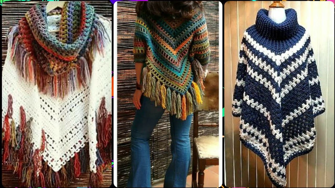 Modern and unique crochet poncho free pattern ideas and collection for ladies