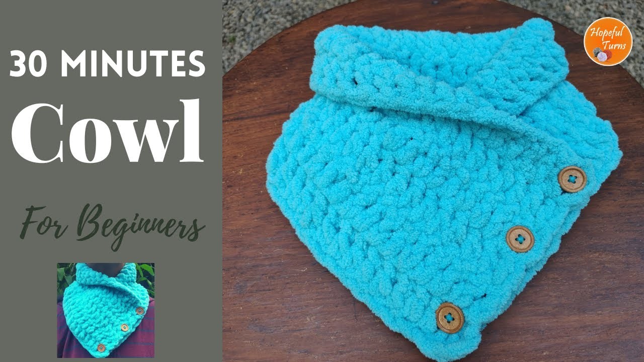 Super Quick & Easy Crochet Cowl. Neck warmer for Beginners | 30 MINUTE Cozy Crochet Cowl