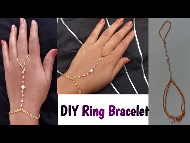 Trendy!! Finger Ring Bracelet❤️ || DIY || Simple & Beautiful Jewelry Making At Home ||