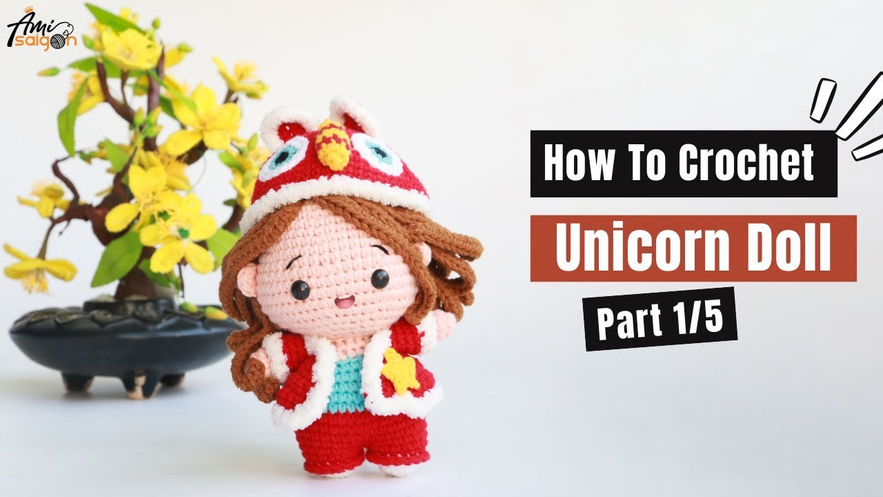 #428 |  Amigurumi Unicorn Doll (1.5) | How To Crochet Christmas Amigurumi | @AmiSaigon​